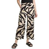 Tom Tailor - Culotte - Abstract Teal Zebra Print - Zomerbroek - Hoog Taille