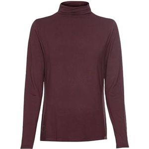 camel active Damesshirt met lange mouwen en rolkraag, donkerrood, XXL