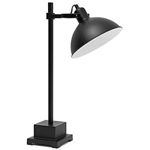 Relaxdays tafellamp Black Night h h h x b x d: 57 x 32,5 x 22,5 cm tafellamp van massief metaal als leeslamp in modern en eenvoudig design als leeslamp voor op het bureau, zwart