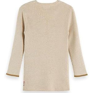 Scotch & Soda Dames Button Detail Skinny Rib Pullover, Oatmeal Melange 0717, L