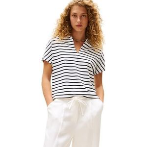Tommy Hilfiger S/S Polo voor dames, Wit (Bretons/Ecu/Donkere Nacht Marine), XXS