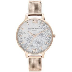 Olivia Burton dames analoog kwarts horloge met roestvrij stalen armband OB16TZ04