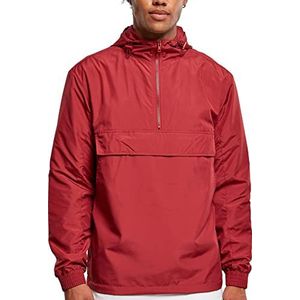 Urban Classics Windbreaker, jas met capuchon en borstzak, effen overgangsjas in vele kleuren verkrijgbaar, pull-over jack, maat XS tot 5XL, rood (brick red), L