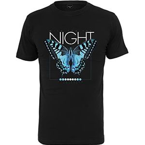 Mister Tee Heren Butterfly Night Tee Black S T-Shirt, S, zwart, S