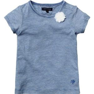 Tommy Hilfiger T-shirt voor meisjes, blauw (466 Turkse zee), 122 cm(7 Jaren)