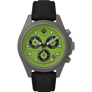 Timex Heren expeditie North Field Post 43 mm horloge - zwarte band groene wijzerplaat titanium kast, zwart, Zwart, Klassiek