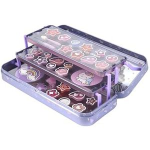 Lip Smacker Color Tin Kleurentas, Kinder Make-up Set met Lipgloss & Glanscrèmes voor het Gezicht in Verschillende Smaakjes & Tinten, All-in-One Cadeauset voor de Ultieme Creatieve Look van je Kinderen