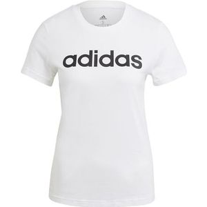 ADIDAS GL0768 W Lin T T-shirt voor dames, wit/zwart, maat XS/S