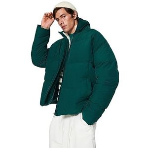 Trendyol Man Oversize Puffer Staande kraag Geweven Jas, Groen, M, Groen, M