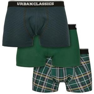 Urban Classics - Set van 3 Boxershorts - Groen - Stretch-Jersey - Slim Fit