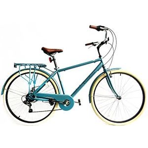 Versiliana Vintage fietsen - City Bike - Resistene - Praktijk - Comfortabel - Perfect voor stadsmovers (BLUE AVIO/PANNA, HEREN 71 cm)
