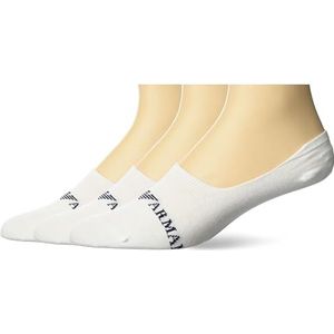 Emporio Armani Casual katoenen 3-Pack Footie Sokken, WIT/WIT/WIT (LILY), Small-Medium
