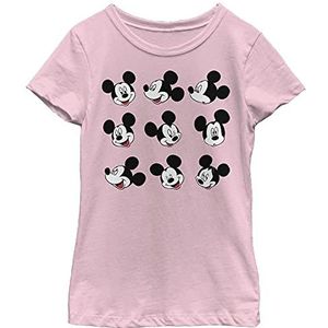 Disney Characters Expression Box Up Girl's Solid Crew Tee, Light Pink, X-Small, Rosa, XS