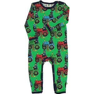Småfolk Baby Jongens Body Suit LS, Tractor Baby en Peuterkostuum, Groen, 86, groen, 86 cm