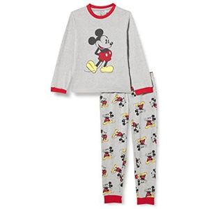 CERDÁ LIFE'S LITTLE MOMENTS Micky Mouse, pyjama, winterspel, 100% katoen, met lange mouwen T-shirt en broek, officiële Disney-set, pyjama-set, grijs, 10 jaar jongens, grijs., 10 Jaar