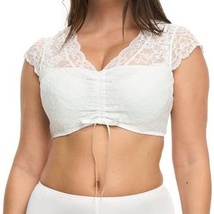 SUSA - Vleugelarmblouse - Blauw - Jacquard - Zacht Kant