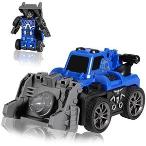 Oderra Robot speelgoedauto, 2-in-1 robot, kleine auto voor jongens van 3 tot 14 jaar (marineblauw)