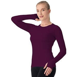 MathCat Yogatops met lange mouwen voor dames, met duimgaten, workout gym tops, shirts voor vrouwen, naadloze basislaag, thermische tops voor sport, fitness, Y Fuchsia, M