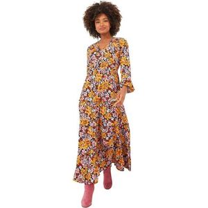 Joe Browns Dames bloemenprint relaxte pasvorm lange mouwen maxi-jurk veelkleurig, 12, Meerkleurig, 38
