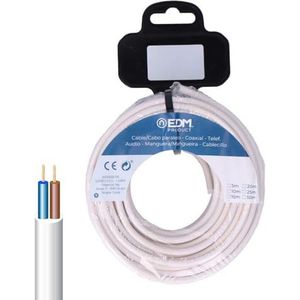 Witte slanghaspel, 2 x 1,5 mm, 10 m, ideaal voor irrigatie, perslucht en elektrische toepassingen. Flexibel, duurzaam en corrosiebestendig, perfect voor veeleisende taken.