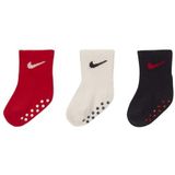 Nike - Baby Mid Cut Quarter Gripper Sokken - Rood/Wit/Blauw - 6-12 Maanden