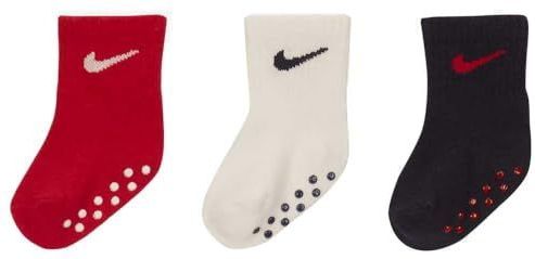 Nike - Baby Mid Cut Quarter Gripper Sokken - Rood/Wit/Blauw - 6-12 Maanden