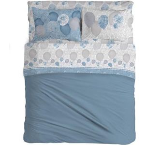 PENSIERI DELICATI Beddengoedset voor tweepersoonsbed, 100% katoen, beddengoedset voor tweepersoonsbed 180 x 200 cm, inclusief hoeslaken, toplaken en 2 kussenslopen, gemaakt in Italië, patroon