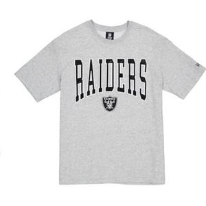 LAS VEGAS RAIDERS New Era Cap NFL Oversized T-shirt Satijn Applique Patch Logo Heather Grijs Unisex