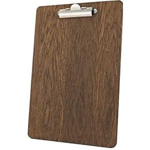 Chalkboards UK Klembord, Hout A4 33.6x24x1.60 cm, Donker Eik, 1 Stuk