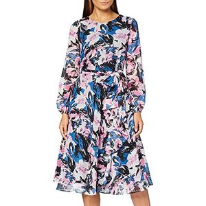 Gina Bacconi Chiffon jurk voor dames, Roze/Zwart, 34 NL