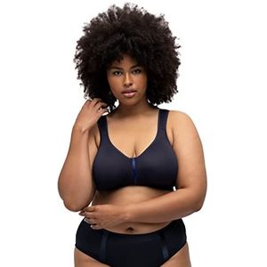 Ulla Popken Dames Bra Without Underwired, microvezel, wellnessbeha, nachtblauw, 90, nachtblauw, 90E