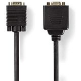 VGA-Kabel - VGA Male - 2x VGA Female - Verguld - Maximale resolutie: 1280x768-0.20 m - Rond - ABS - Zwart - Polybag