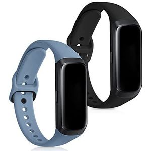kwmobile 2x horlogebandjes compatibel met Samsung Galaxy Fit (SM-R370) polsband - Bandjes voor activity tracker in blauwgroen/zwart