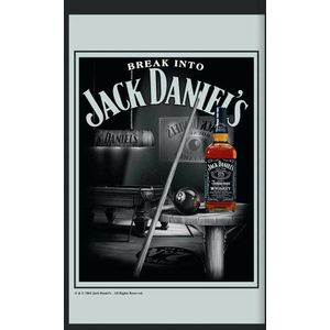 Empire Merchandising 537706 gedrukte spiegel met kunststof frame met houteffect met Jack Daniel's Whiskey op biljarttafel 20 x 30 cm