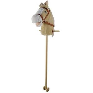 TACHAN - Deluxe paardenkop met stok - met geluiden en steunwielen voor eenvoudig glijden - Speelgoedpaard voor jongens en meisjes - lichtbruin - hoogte 90 cm (CPA Toy Group 727T00729)
