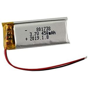 YUNIQUE NEDERLAND 1 stuk oplaadbare Lipo batterij 801738 (3.7v, 450mAh Lipo) voor draagbare telefoon video MP3 MP4 LED-licht GPS