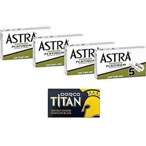 Astra Superior Platinum - 20 Scheermesjes - Traditionele Scheerset - Inclusief 1 Dorco Titan