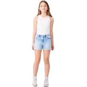 LTB Jeans Shorts voor meisjes Layla G Bermuda Slim Medium Taille met ritssluiting in blauw uit katoenmix - Maat 104 cm, Aire Wash 54899, 104 cm