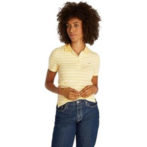 Tommy Hilfiger Dames S/S Polo, geel (citronella/ecru stp), L