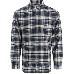 Jjjames Flannel Shirt Ls Pls - Plus Size, navy blazer, 4XL