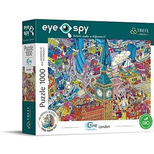Trefl Prime - UFT-puzzel Eye-Spy tijdreis: Londen, Verenigd Koninkrijk - 1000 stukjes, verrassende details, Grappige scènes, Dikste karton, BIO, EKO