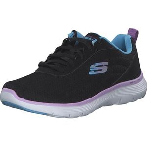 Skechers Flex Appeal 5.0 voor dames, Zwart Mesh Multi Trim, 3