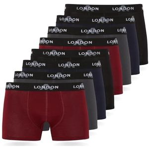 FM London - Set van 4 Boxershorts - Zwart - Ondergoed - Zachte Rekbare Stof