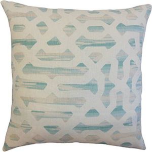 The Pillow Collection Farok Geometrische kussensloop, polyester, lichtblauw, 36845 x 36845 x 12892 cm