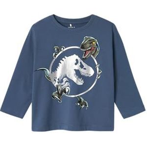 NAME IT Jongens Nmmsurinder Jurassic Ls Nreg Top Sky Shirt met lange mouwen, bering sea, 98