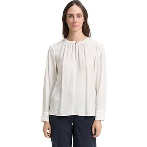 TOM TAILOR - Blouseshirt - Wit - Lange Mouw - Normale Pasvorm