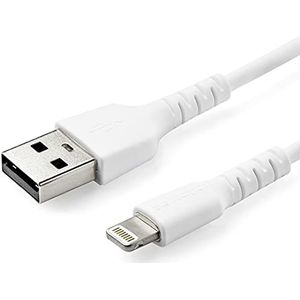 StarTech.com Premium USB-A naar Lightning Kabel 1m Wit - USB Type A naar Lightning Charge & Sync Oplaadkabel - Verstevigd met Aramide Vezels - Apple MFi Gecertificeerd - iPad Air iPhone12 (RUSBLTMM1M)