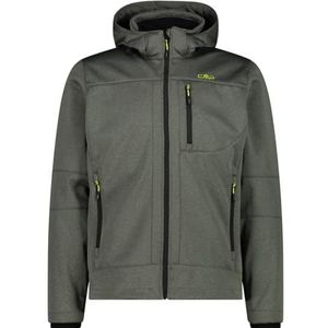 CMP - Heren softshelljas melange met afneembare capuchon, kaki melange, 46