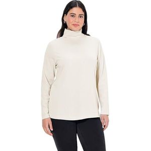 Ulla Popken Shirtrolli Basic coltrui voor dames, wit (ecru 21), 46-48