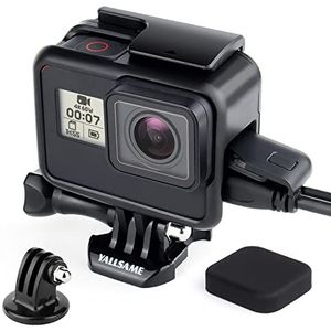 YALLSAME Frame Mount Case voor GoPro HERO 7 6 5 met Lens Cap Statief Adapter Beschermende Skelet Behuizing Accessoires voor GoPro 5 6 7 Zwart Zilver Wit HERO 2018